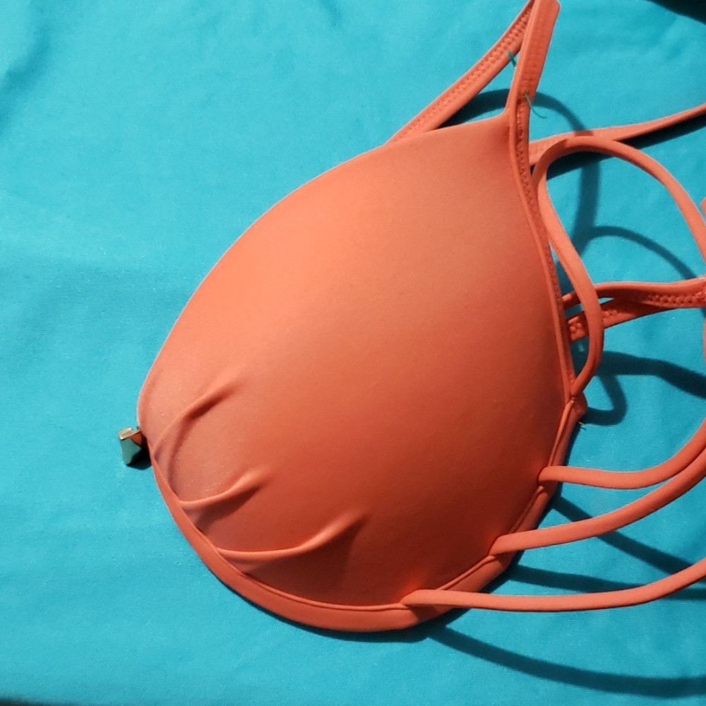 VICTORIAS SECRET WOMEN'S CORAL STRAPPY BIKINI TOP - Picture 7 of 8